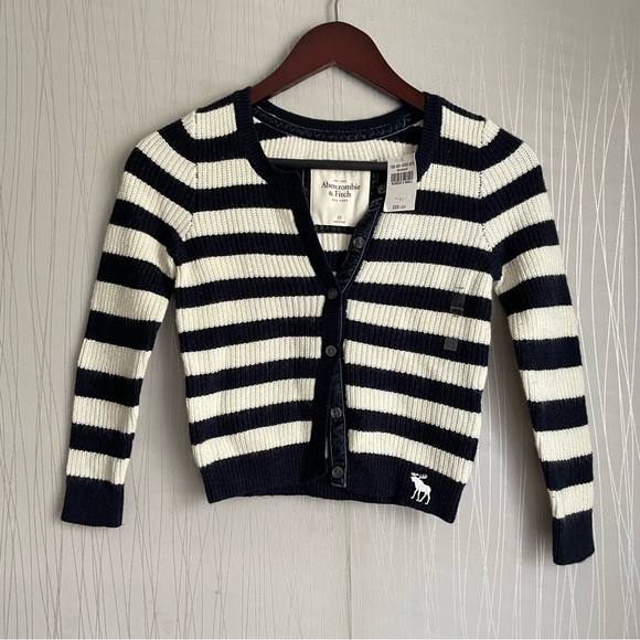 Abercrombie & Fitch Sweaters - Abercrombie & Fitch Small Sweater Blue/White Striped Button Up Size XS
